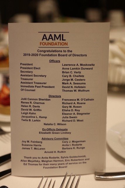 2019 AAML Foundation Reception